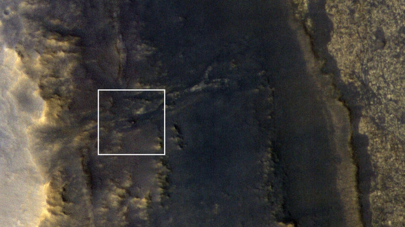 Opportunity es el punto blanco en el centro del recuadro.